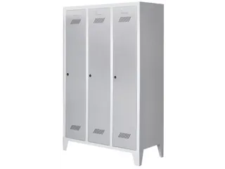 lockerkast v. kinderen,HxBxD 1600x930x500mm,3vak,RAL7035,front RAL6011 - 1