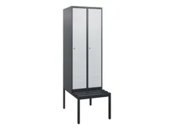 locker met bank,HxBxD 1950x600x815mm,2vak,vak B 300mm,cil.-slot