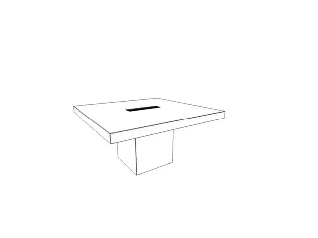 Vergadertafel Hxbxd 73x140x140cm Frame Kubusvormig Noten