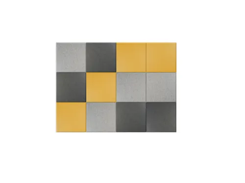 Akoestische PET-vilt wandtegels 30x30cm Combi Geel 12 Stuks