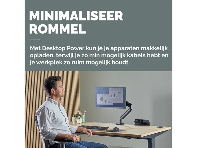 Stekkerdoos Fellowes Power Desk F 2voudig incl USB A en C 2m zwart