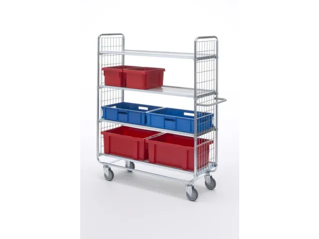 etagewagen,draagverm. 200kg,4etage(s),laadvl. LxB 1000x425mm,houtetage