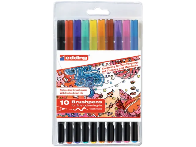 Brushpen edding 1340 assorti tangle etui à 10st