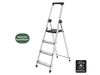 Huishoudtrap BRASQ 4 treden aluminium SLA400 zilver - 6