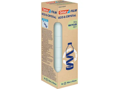 Tesa Eco+Crystal Plakfolie Transparant 19mmX10m 8 Stuks