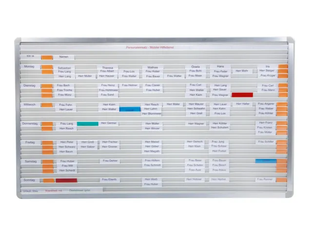 planningsbord,HxB 940x2000mm,bord RAL7035,m. raster,52rails