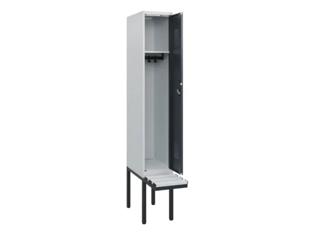 locker met bank,HxBxD 1950x300x815mm,1vak,vak B 300mm,cilinderslot
