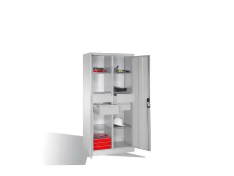 werkplaatskast,HxBxD 1950x930x500mm,romp RAL7035,front RAL7035