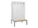locker met bank,voor scheiding van kleding,HxBxD 2120x1200x815mm,4vak