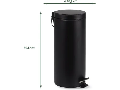 BRASQ Pedaalemmer PB130 Zwart 30 Liter