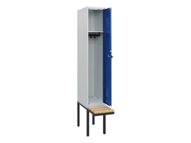 locker met bank,HxBxD 1950x300x815mm,1vak,vak B 300mm,draaigrendel
