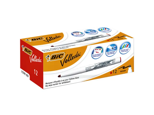 Whiteboardmarker Bic Velleda 1741 rond medium rood