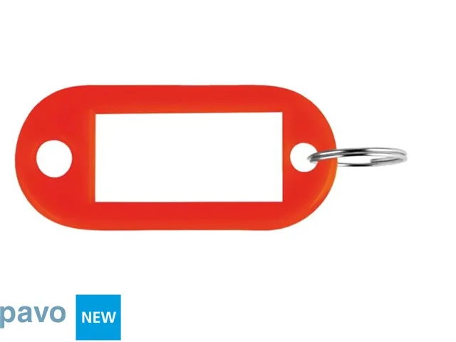 Sleutellabel Pavo kunststof rood 100 stuks