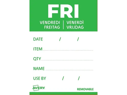 Etiket Avery HACCP vrijdag groen 40x56mm 500 stuks