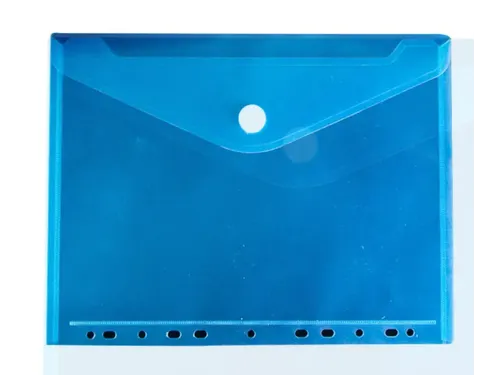 Enveloptas Velcro Sluiting A4 Geperforeerd 11-gaats Blauw 10 Stuks