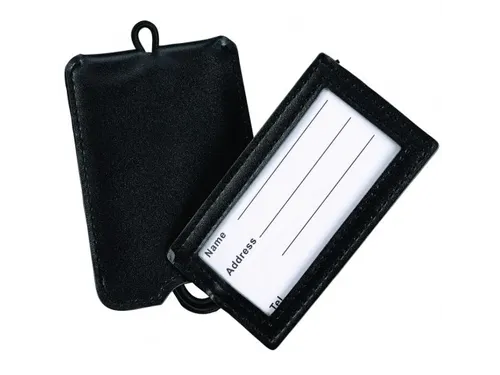Juscha Kofferlabel Zwart Leder