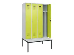 locker met bank,voor scheiding van kleding,HxBxD 2120x1200x815mm,4vak