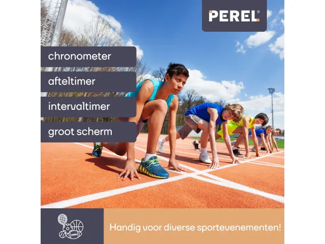 Klok Met Chronometer/Afteltimer & Intervaltimer - 32,7x15,6 x 9,3cm