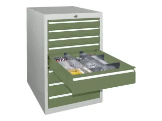 ladekast HxBxD 800x500x600mm 8laden slot RAL7035 front RAL6011 - 2