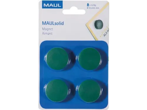 Magneet Maulsolid, Diameter 32 Mm, Groen, 4 Stuks