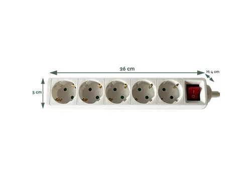 Stekkerdoos BRASQ 5 voudig 1.4 meter wit