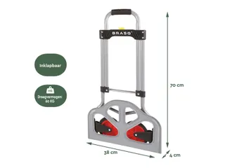 Steekwagen BRASQ Inklapbaar HT60 incl. bagagespin 60Kg - 6