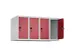 opzetkast,v. locker,4vak.,vak B 250mm,HxBxD 500x1000x500mm,vleugeldeur