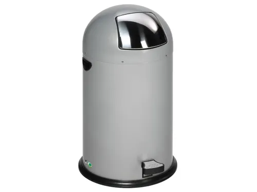 Push & Kick Afvalbak Staalplaat 40 Liter 730x415mm Met Pedaal Zilver