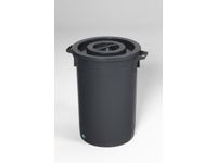 Afvalbak 45 liter H x Ø 480x 420mm met deksel PE zwart