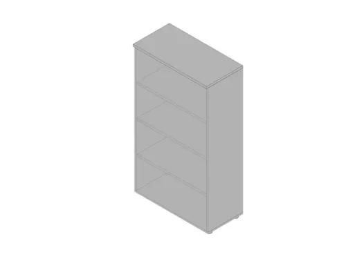 kantoorstelling 1600x900x450mm 4 OH 3xhouten vloer aluminium grijs