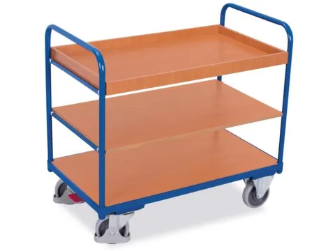 Etagewagen 250kg 1000x600mm H 950mm 3 Etages Hout Ral5010