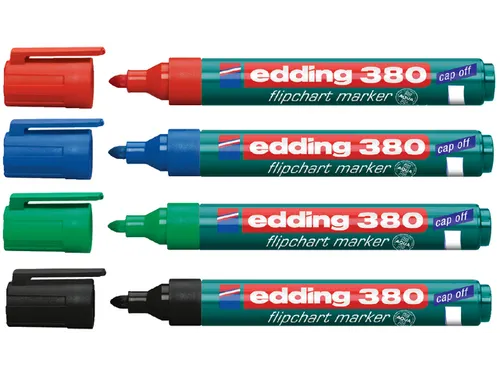Viltstift Edding 380 Voor Flipover Rond 1.5-3mm 4stuks Assorti