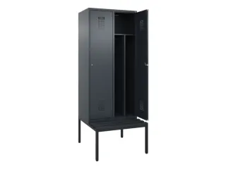 locker met bank,voor scheiding van kleding,HxBxD 2120x800x815mm,2vak - 1