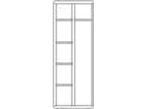 kleding-/wasgoedkast,HxBxD 1850x600x500mm,RAL7035,front RAL3000
