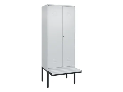 PBM-locker met bank,HxBxD 2120x800x815mm,2vak,vak B 400mm,cil.-slot