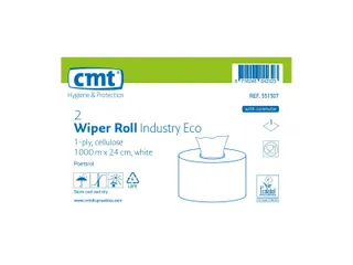 Poetsrol Industrie Eco Cel 1-laags 1.000m Wit 2 Rol - 3