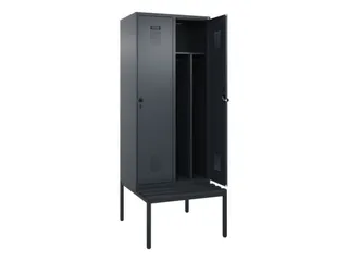 locker met bank,voor scheiding van kleding,HxBxD 2120x800x815mm,2vak - 1