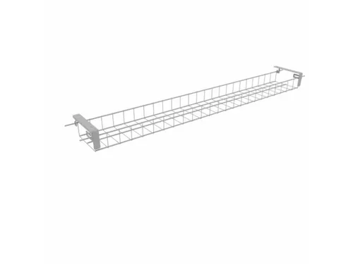 kabelbak,v. bureau,HxBxD 70x1400x160mm,v. tafel B 1800mm,zilverkleurig