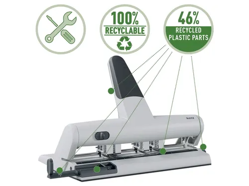 Leitz 5114 AKTO variabele multi perforator 4-gaats 30vel zilver