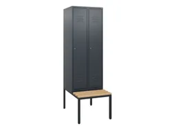 locker met bank,HxBxD 1950x600x815mm,2vak,vak B 300mm,cil.-slot