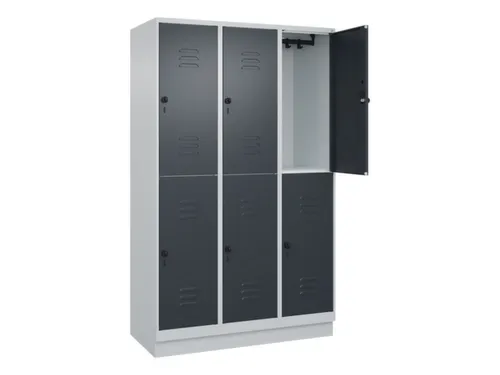 dubbeldekse locker,HxBxD 1950x1200x500mm,3x2vak.,vak B 400mm