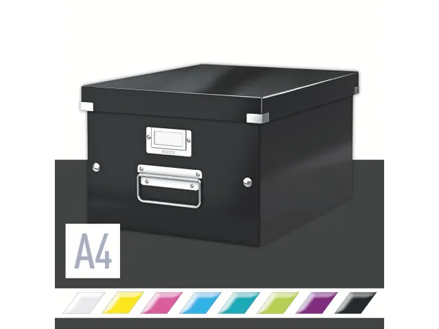 Opbergbox WOW Click & Store 281x200x370mm zwart 85% gerecycled karton