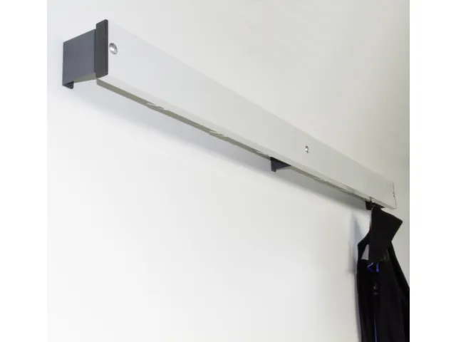 wandkapstok,HxL 100x1500mm,6jashaken,aluminium/staal,RAL 9006/RAL 7016