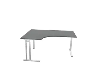 bureau in vrije vorm,HxBxD 740x1600x1200mm,vrije vorm,MS-donkergrijs - 1