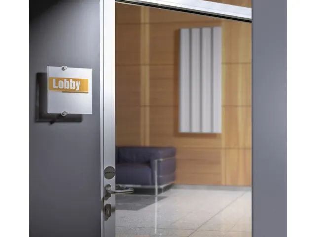 Plaque de porte Crystal Sign 210x210mm Transparent