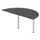 aanbouwtafel,i.h.v.,HxBxD 720-840x1600x800mm,halfrond,MS-donkergrijs