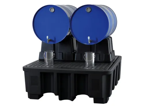 vatenbok,v. 2x 60l/2x 200l vat,HxBxD 380x1160x500mm,PE,zwart