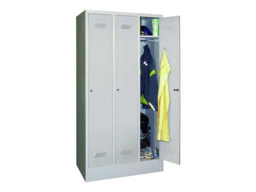 locker,HxBxD 1850x900x500mm,3vak,vak B 300mm,RAL7035,front RAL7035