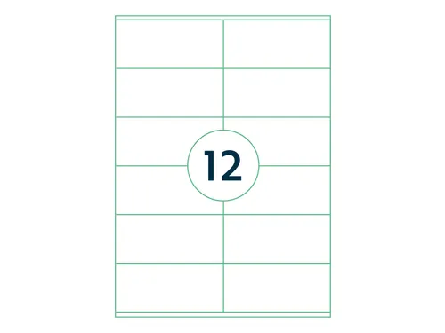 Etiketten Zelfklevend Wit 12 op A4 105x48mm 1000 Vel