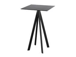 statafel,HxBxD 1090x700x700mm,rechthoekig,4voeten zwart,blad HPL zwart